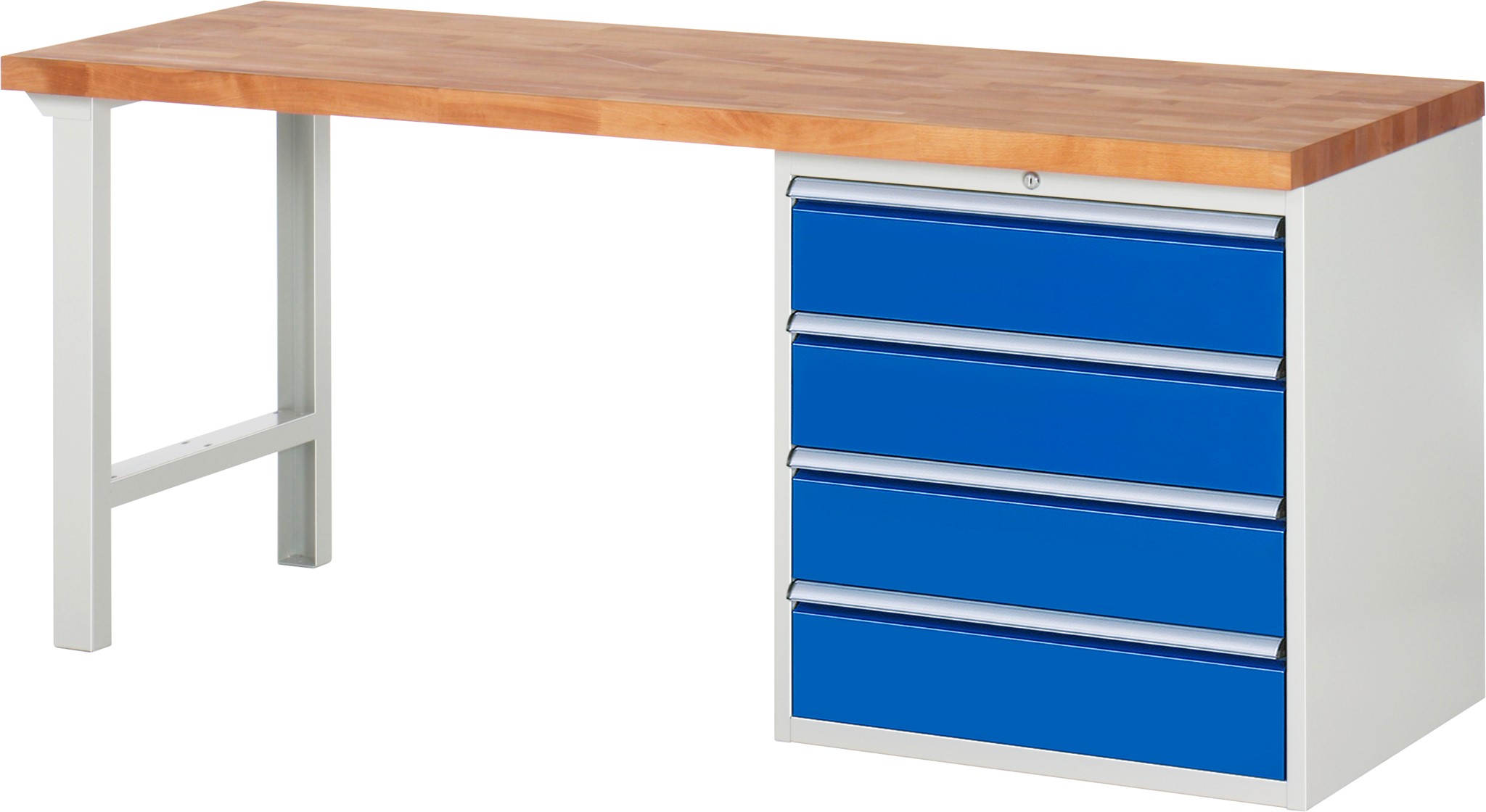 Werkbank Modell 7609, B 2000xT 700xH 840mm, Buche-Massiv-Platte 40 mm