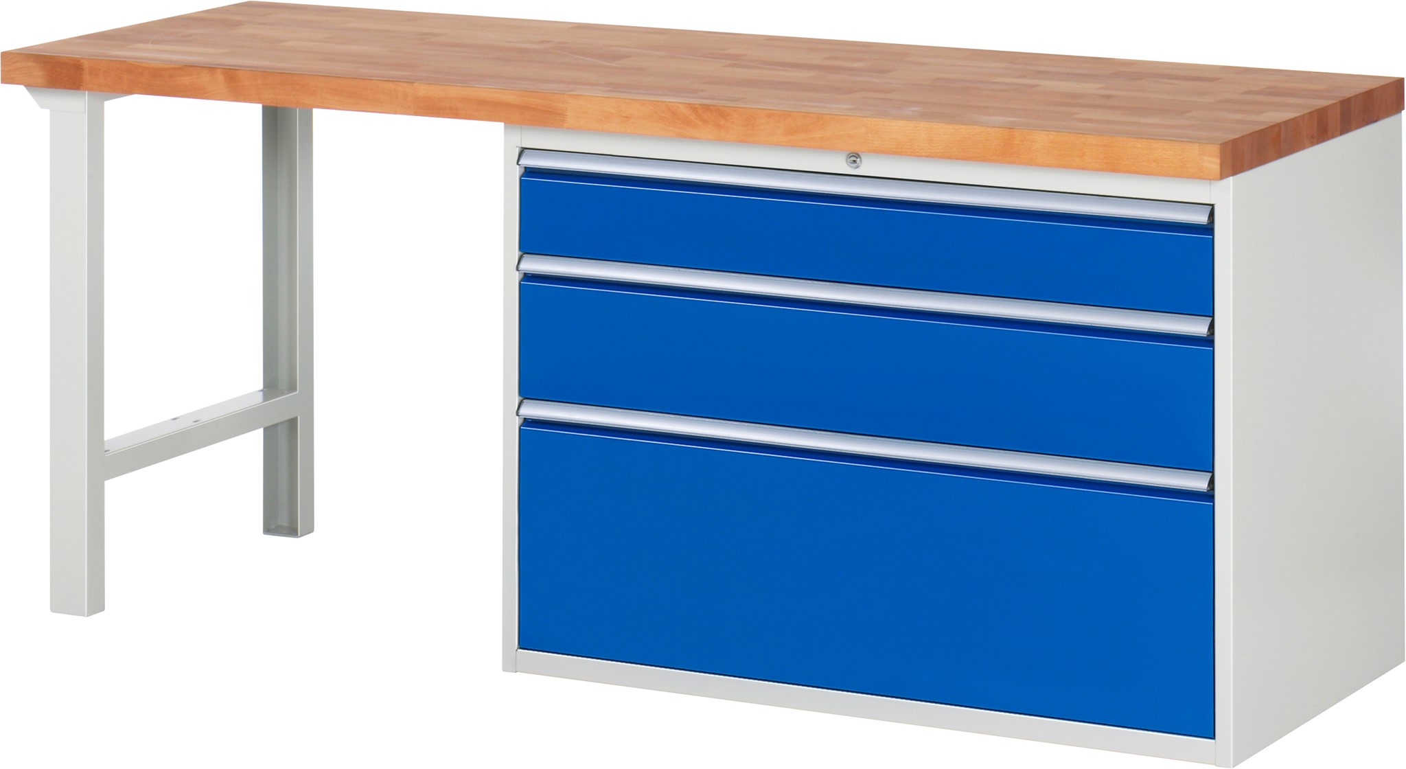 Werkbank Modell 7708, B 2000xT 700xH 840mm, Buche-Massiv-Platte 40 mm