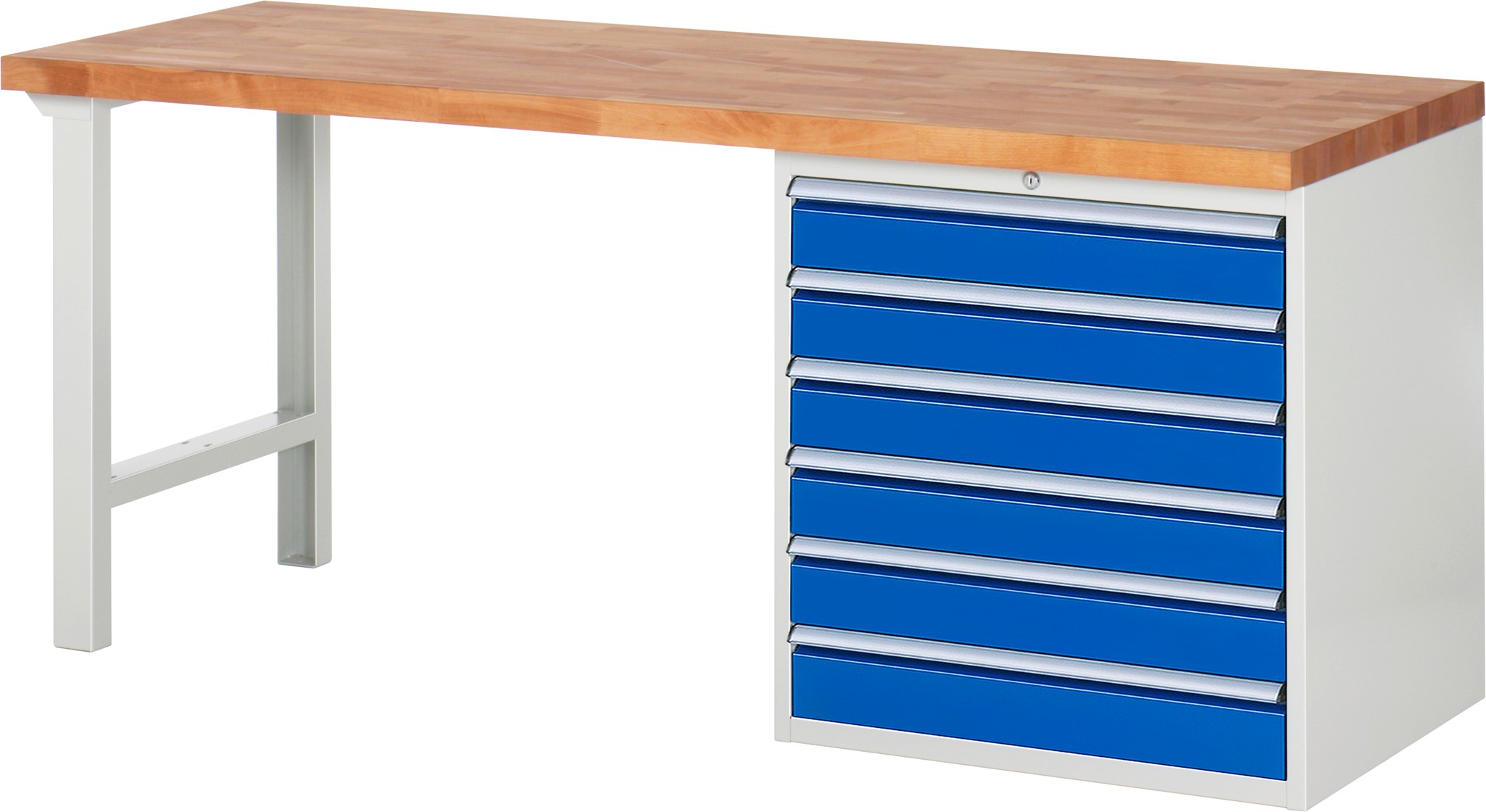 Werkbank Modell 7616, B 2000xT 700xH 840mm, Buche-Massiv-Platte 40 mm