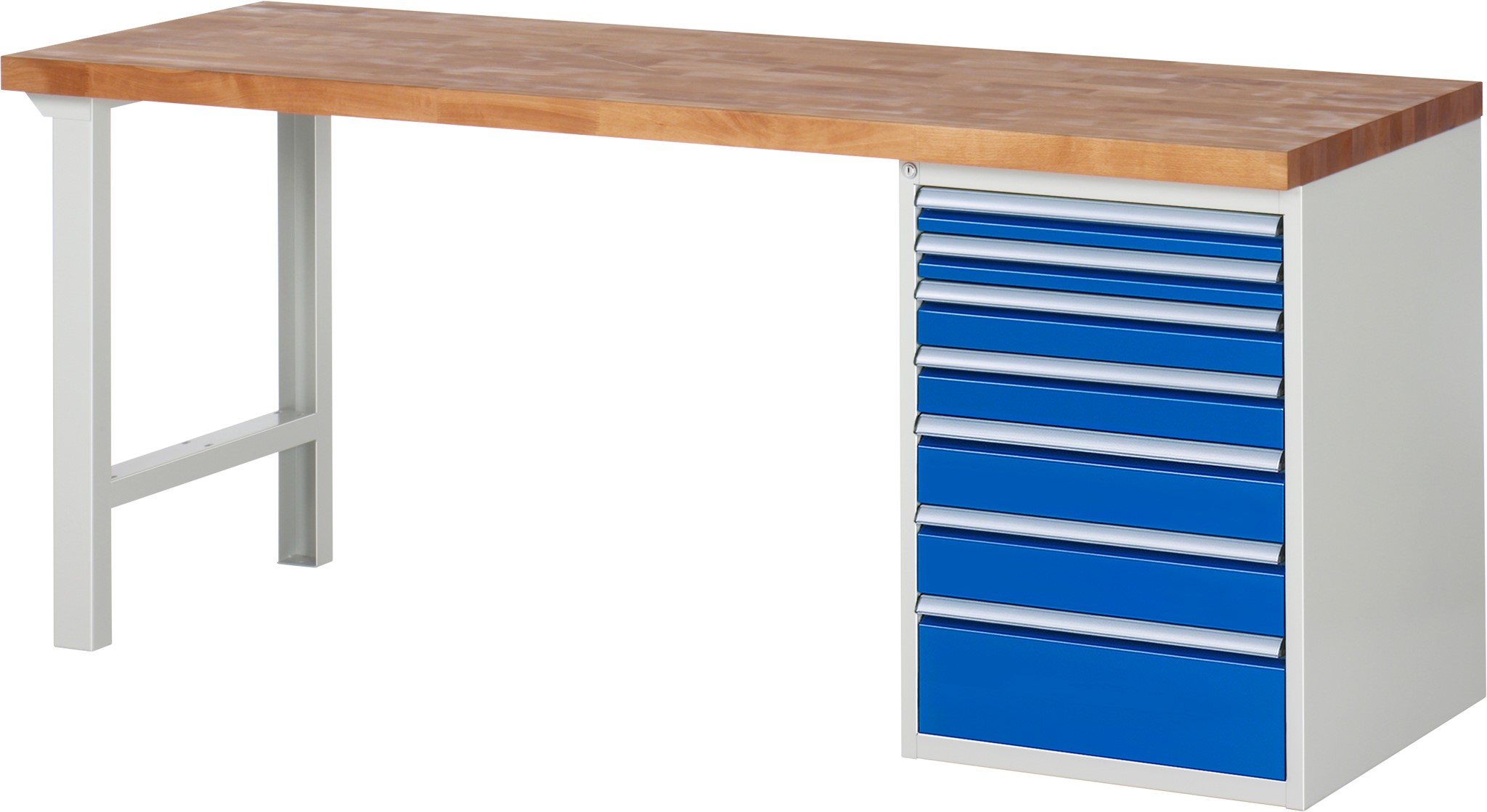 Werkbank Modell 7517, B 2000 x T 700 x H 840 mm, Buche-Massiv-Platte 40 mm