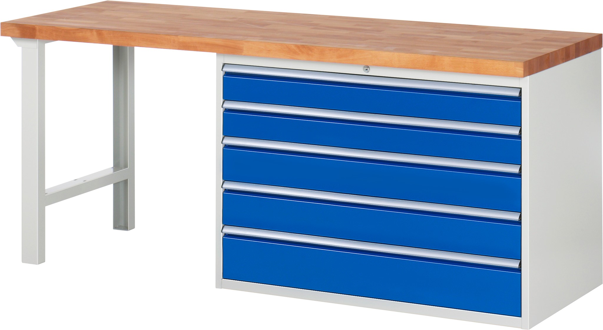 Werkbank Modell 7713, B 2000xT 700xH 840mm, Buche-Massiv-Platte 40 mm