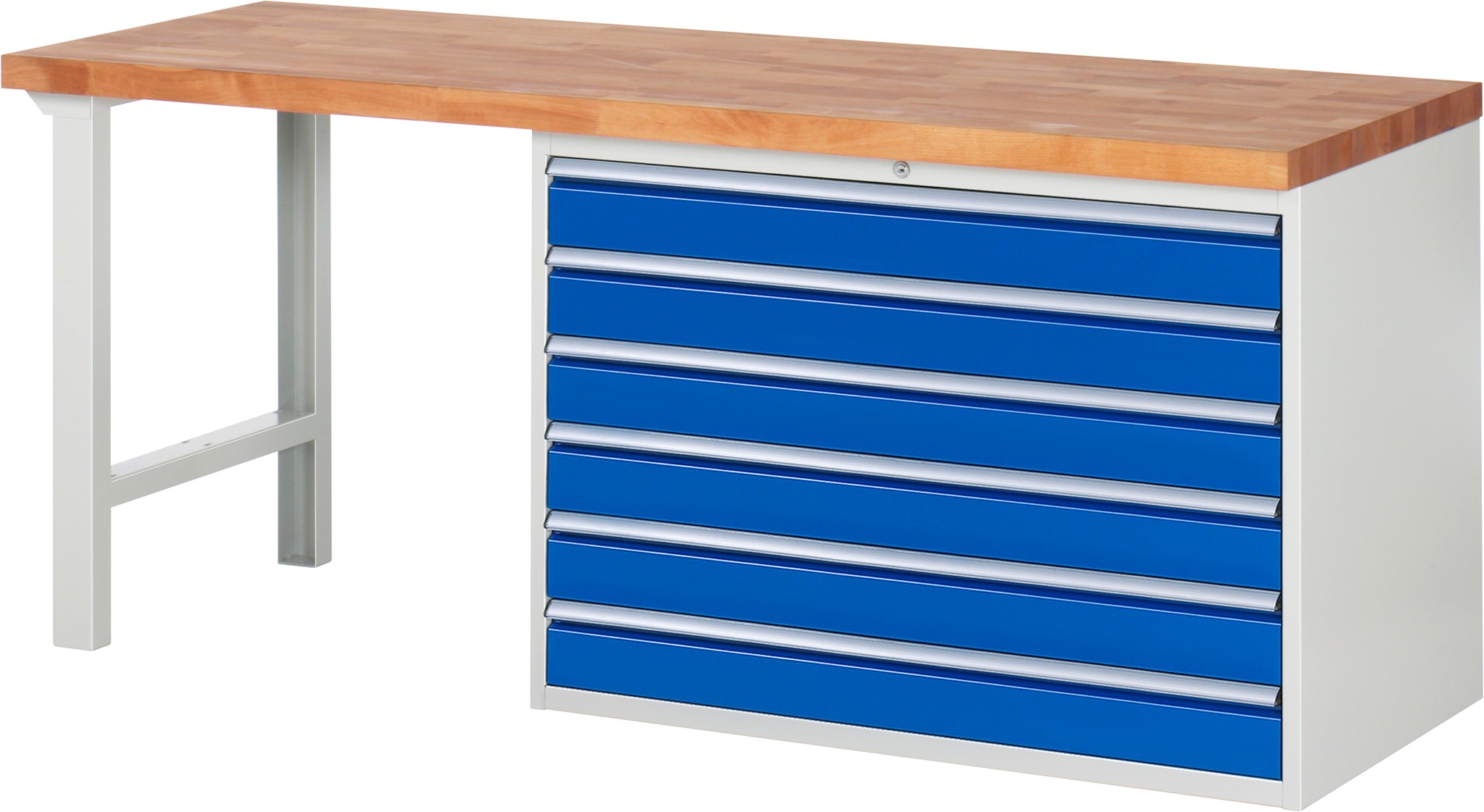 Werkbank Modell 7716, B 2000xT 700xH 840mm, Buche-Massiv-Platte 40 mm