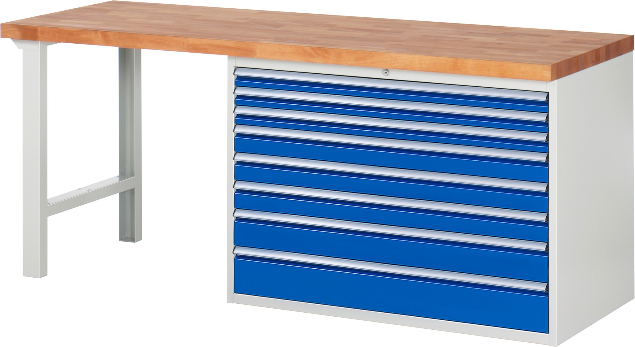 Werkbank Modell 7719, B 2000xT 700xH 840mm, Buche-Massiv-Platte 40 mm