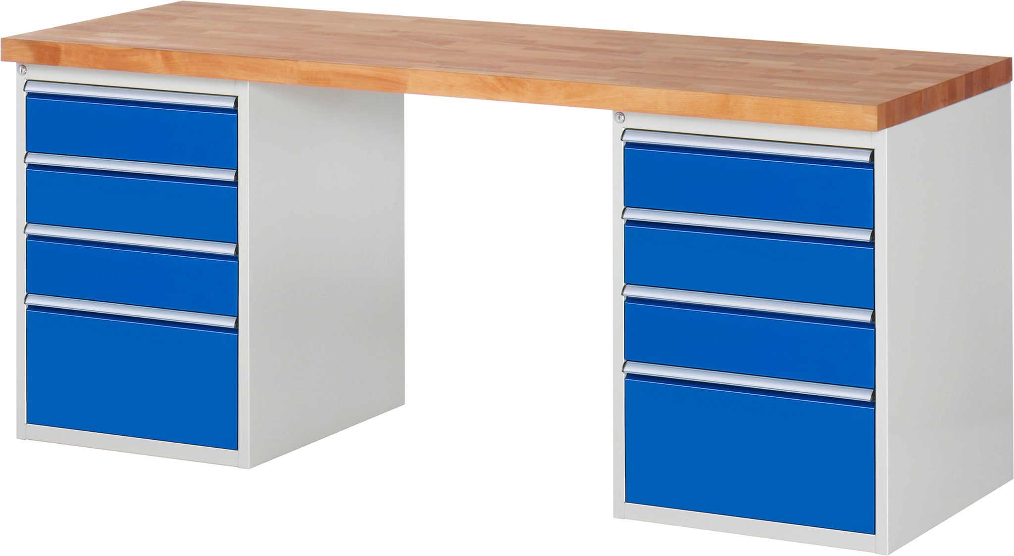 Werkbank Modell 7510, B 2000 x T 700 x H 840 mm, Buche-Massiv-Platte 40 mm