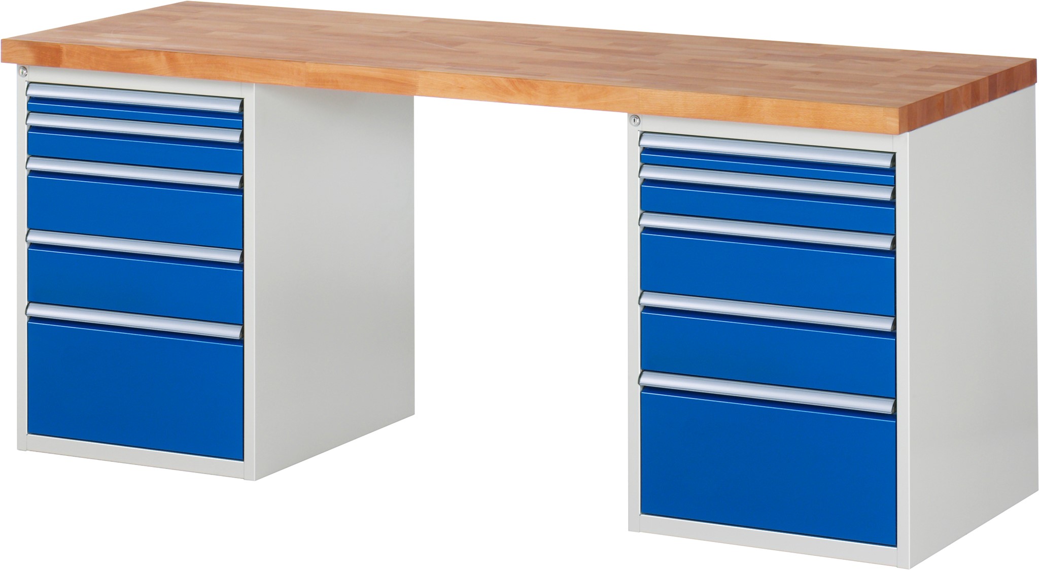 Werkbank Modell 7511, B 2000 x T 700 x H 840 mm, Buche-Massiv-Platte 40 mm