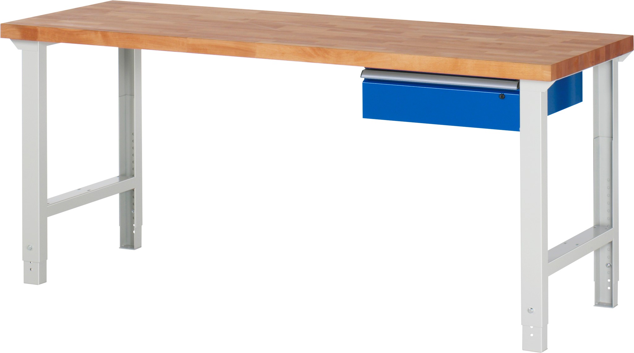 Werkbank Modell 7000, B 2000 x T 700 x H 790-1140 mm, Buche-Massiv-Platte 40 mm