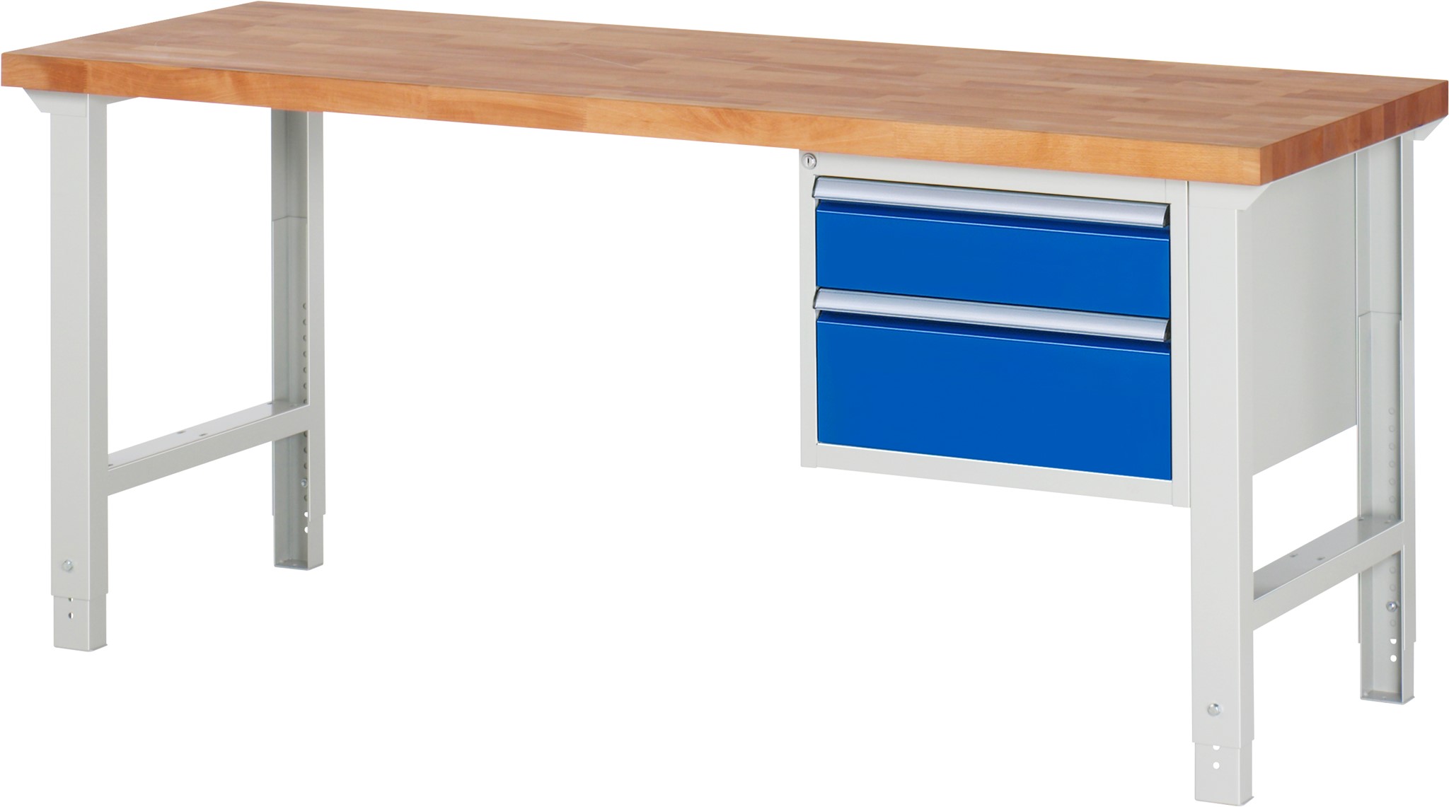 Werkbank Modell 7000, B 2000 x T 700 x H 790-1140 mm, Buche-Massiv-Platte 40 mm