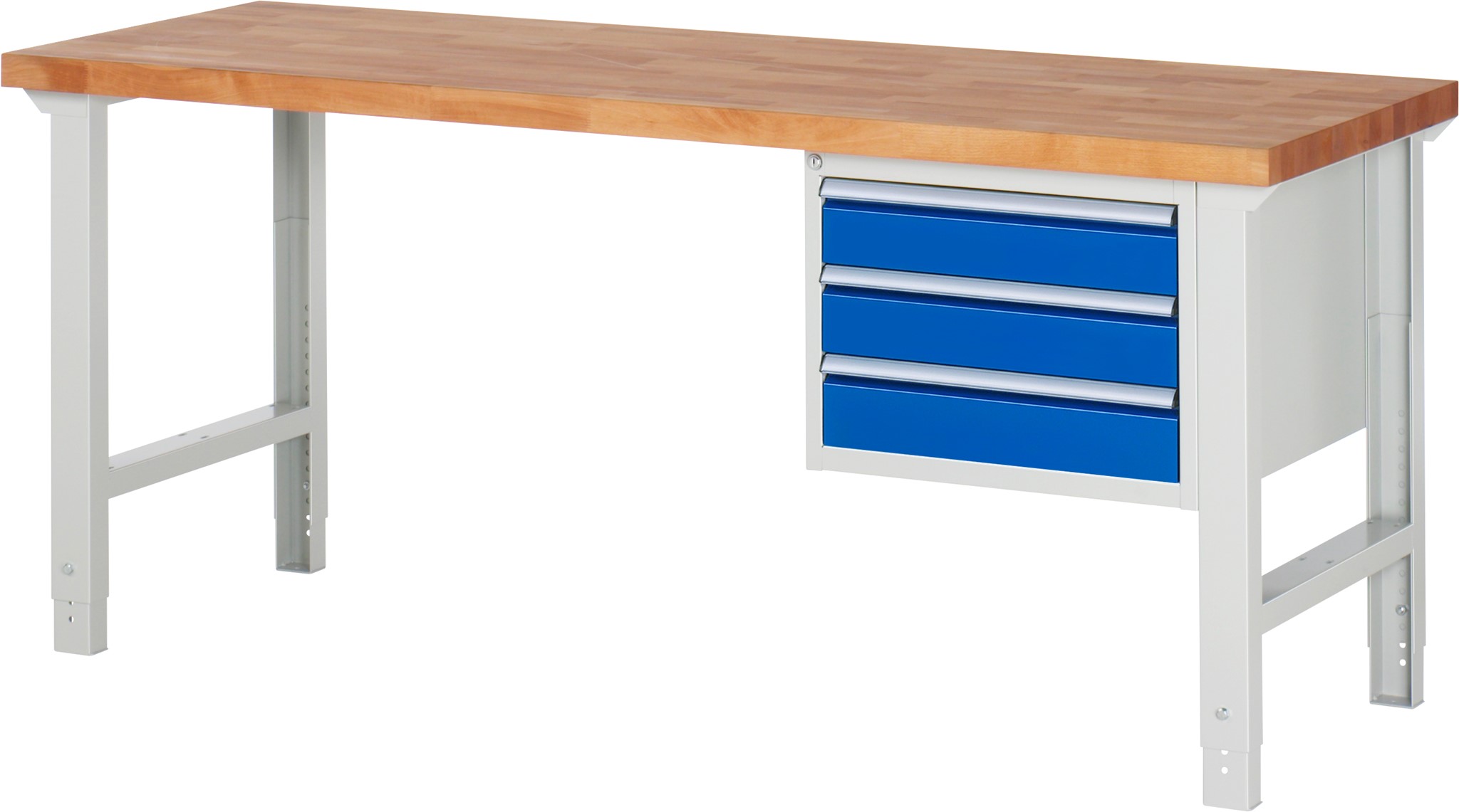 Werkbank Modell 7000, B 2000 x T 700 x H 790-1140 mm, Buche-Massiv-Platte 40 mm