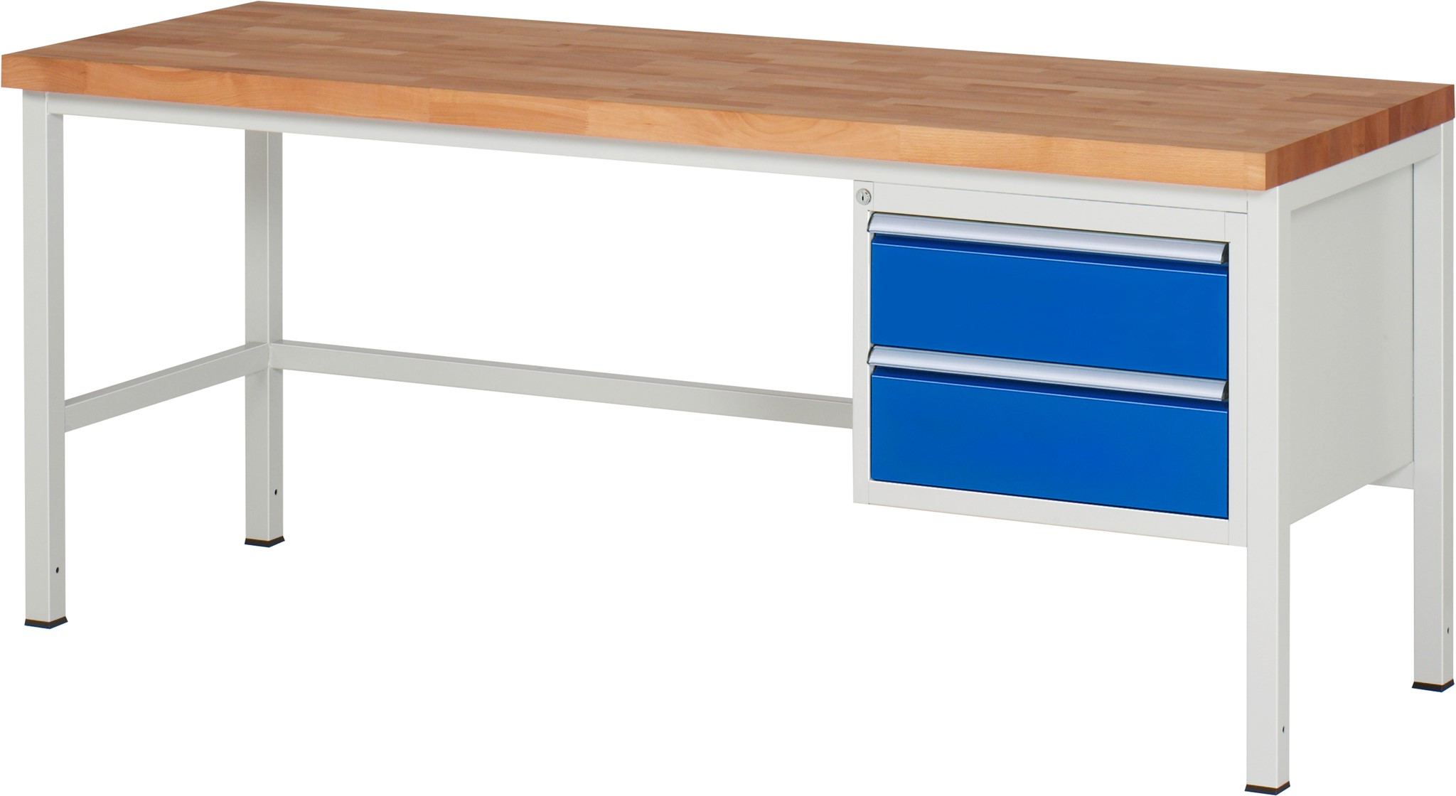 Werkbank Modell 8125, B 2000xT 700xH 840-1040mm, Buche-Massiv-Platte 40mm