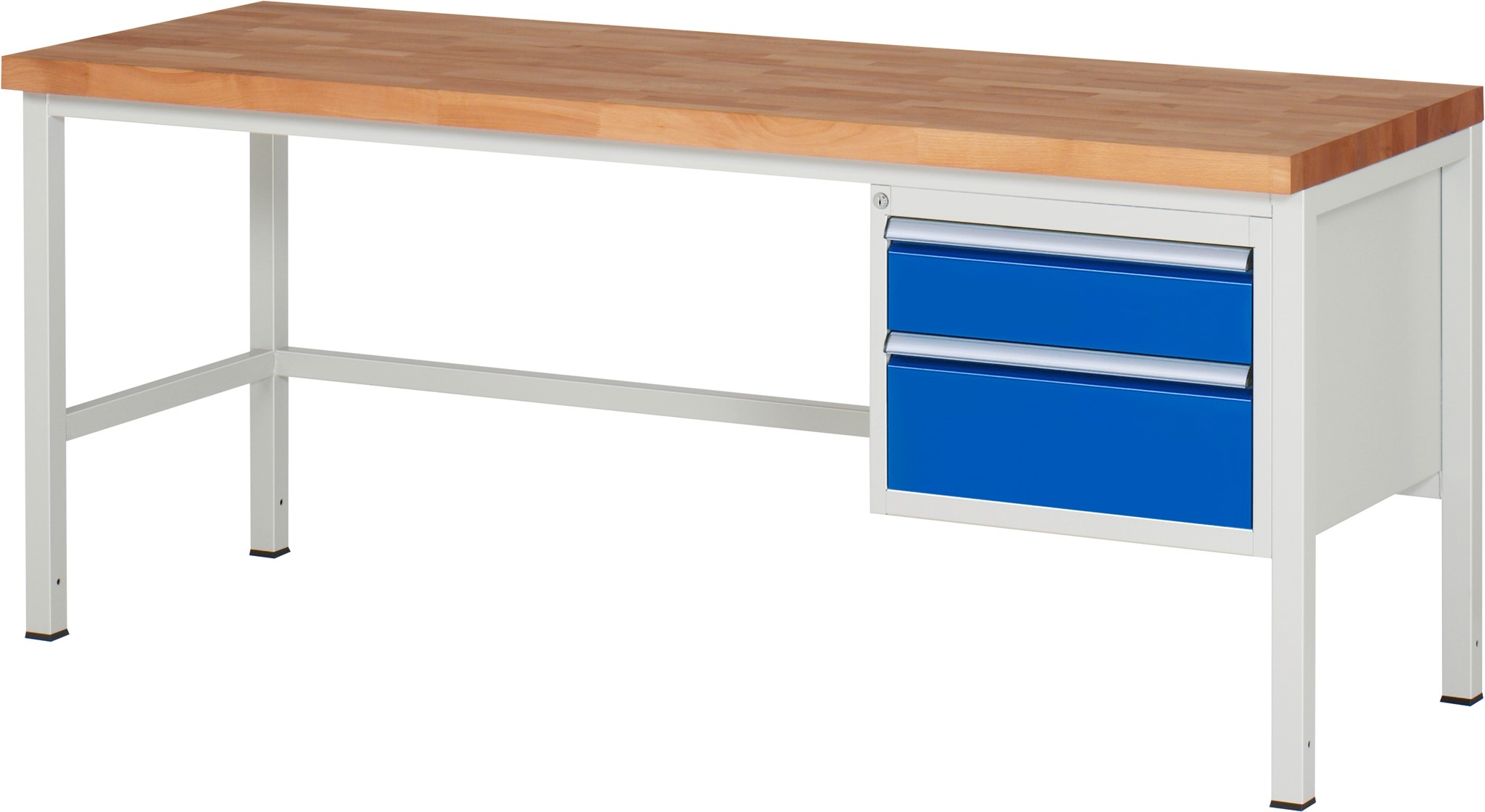 Werkbank Modell 8123, B 2000xT 700xH 840-1040mm, Buche-Massiv-Platte 40mm