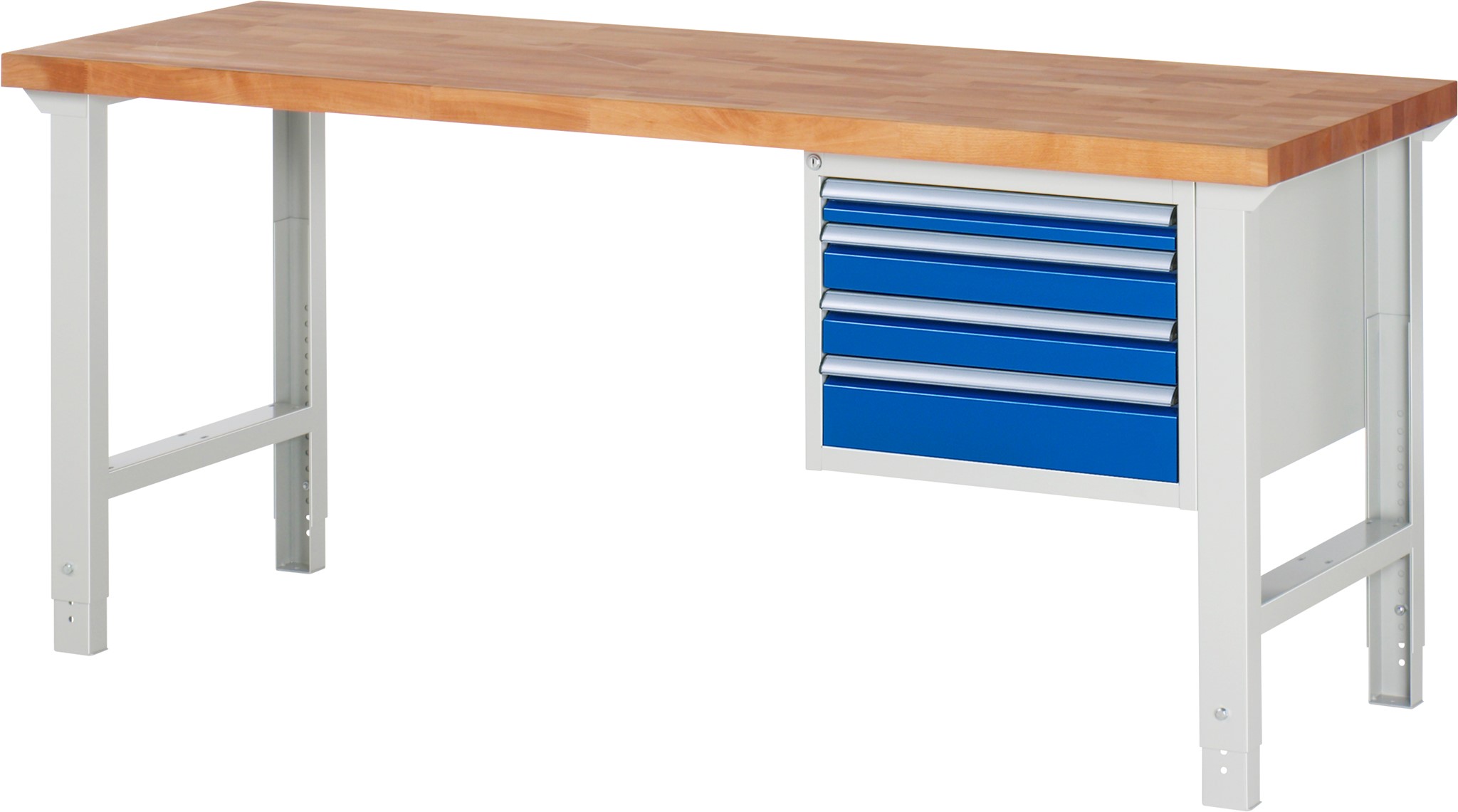Werkbank Modell 7000, B 2000 x T 700 x H 790-1140 mm, Buche-Massiv-Platte 40 mm