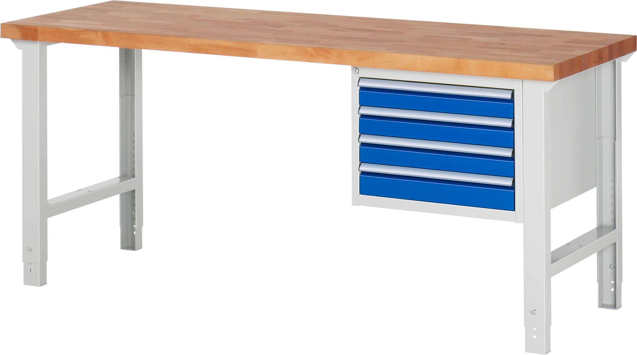 Werkbank Modell 7000, B 2000 x T 700 x H 790-1140 mm, Buche-Massiv-Platte 40 mm