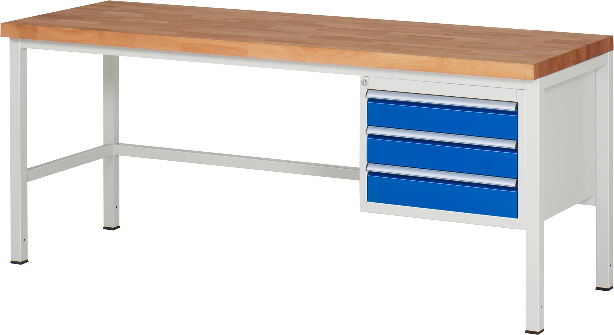 Werkbank Modell 8127, B 2000xT 700xH 840-1040mm, Buche-Massiv-Platte 40mm