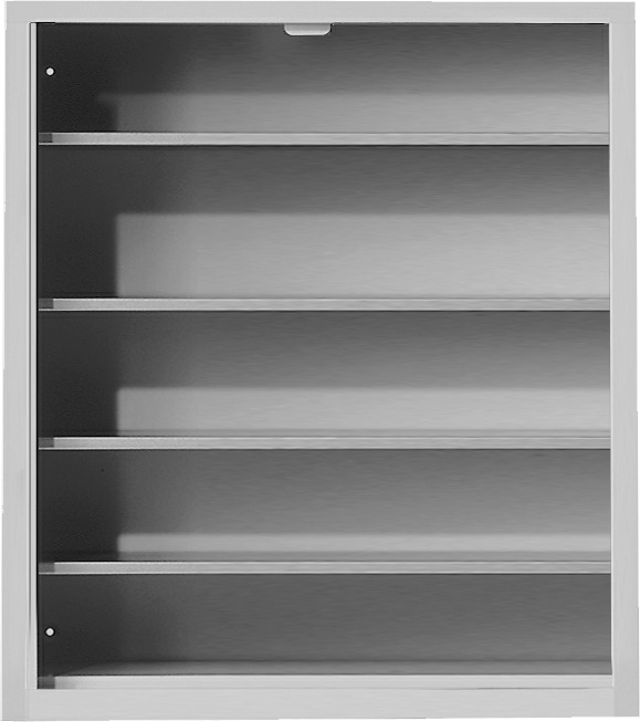 Ordnungsschrank mit Lagersichtkästen, 780x690x285 mm HxBxT, Modell 11, RAL 7035 lichtgrau, ohne Lagersichtkästen