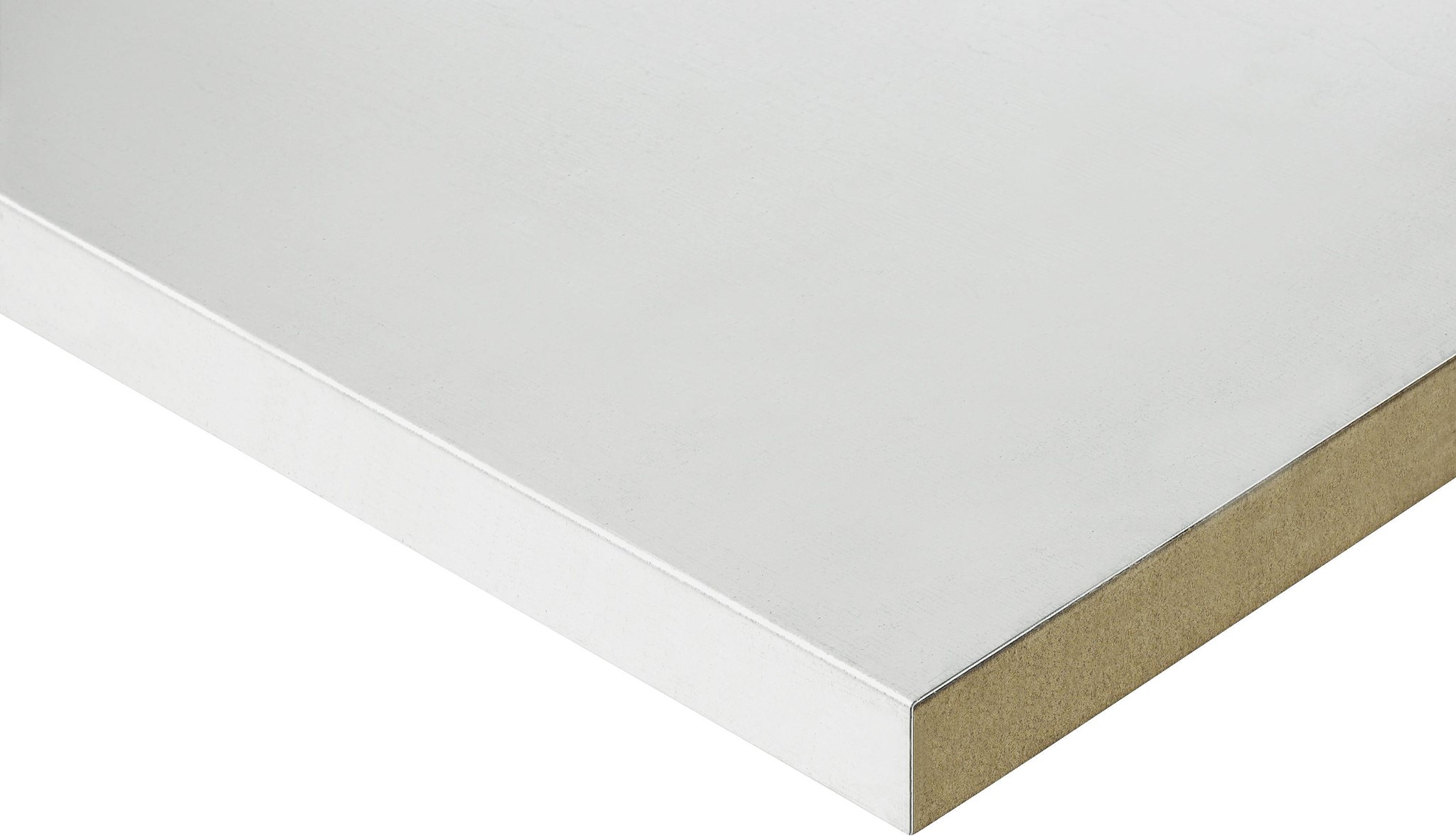 Arbeitsplatte mit Stahlblechbelag, Zuschnitt m²