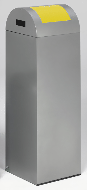 Wertstoffsammelgerät WSG 85 R Korpus silber, Einwurfklappe verkehrsgelb