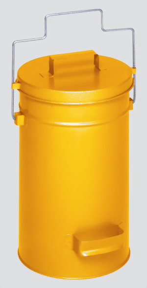 Sicherheitsbehälter mit Deckel, RAL 1023 gelb
