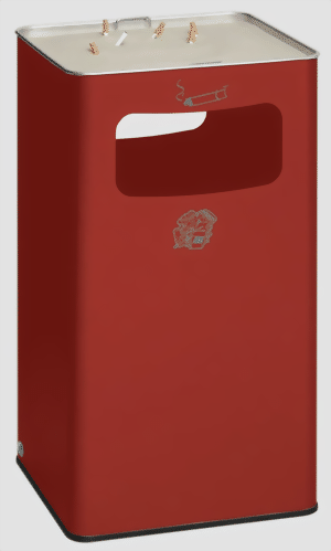 Abfallsammler-Ascher-Kombination B 42 R, Farbe RAL 3000 feuerrot