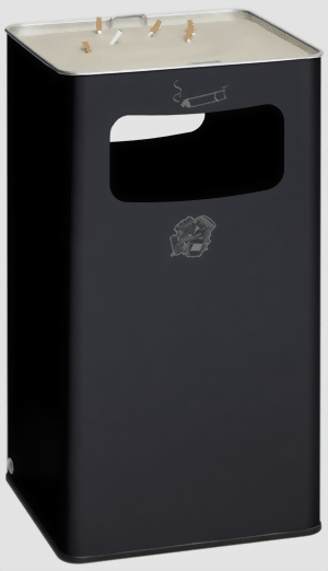 Abfallsammler-Ascher-Kombination B 42 R, Farbe RAL 7021 anthrazit
