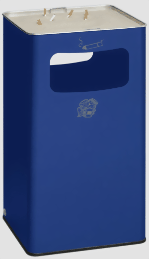 Abfallsammler-Ascher-Kombination B 42 R, Farbe RAL 5010 enzianblau
