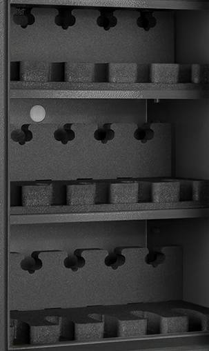 3 x 5er Kurzwaffenhalter mit zusätzlichem Fachboden