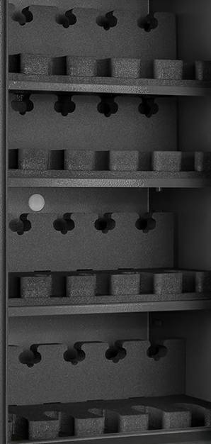 4 x 5er Kurzwaffenhalter mit zusätzlich 2 Fachböden