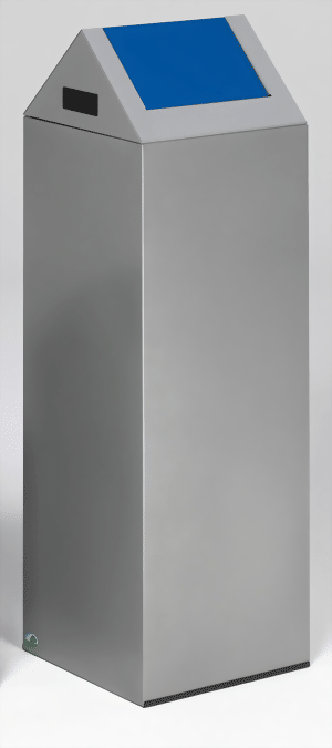 Wertstoffsammelgerät WSG 85 S Korpus silber, Einwurfklappe enzianblau