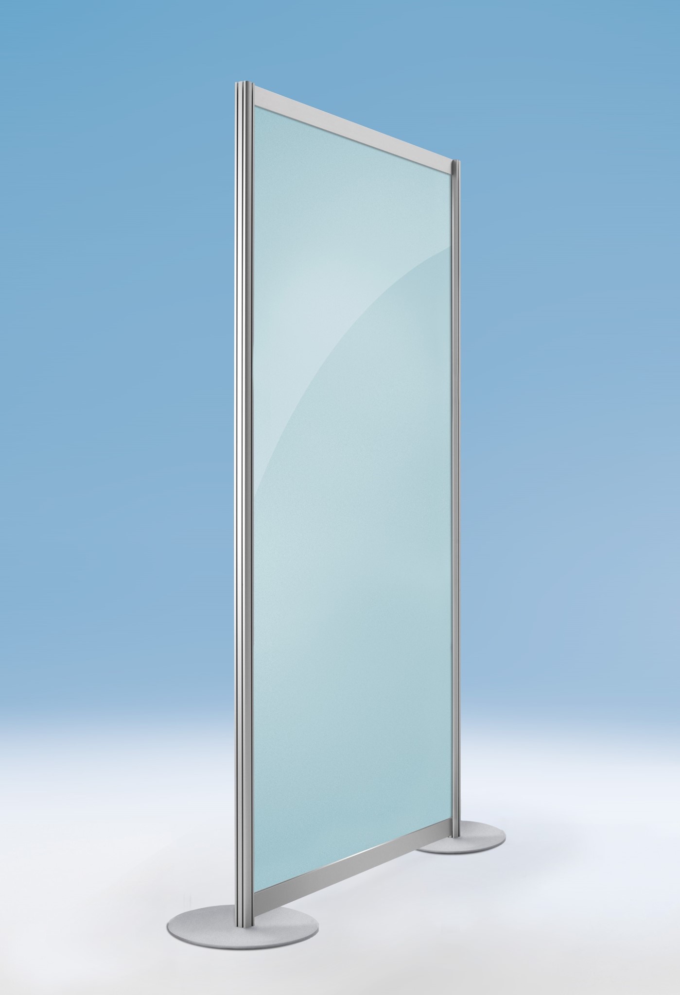 Freistehende Trennwand, ESG Satiniert vollverglast