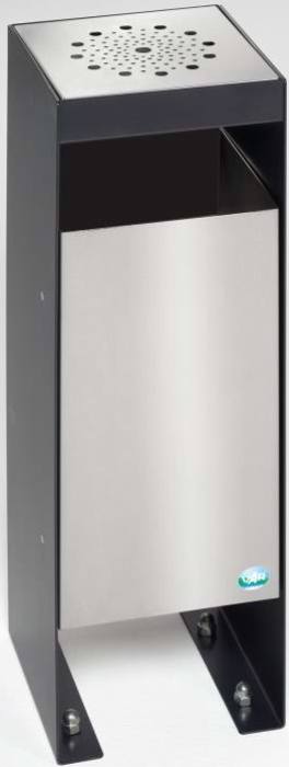 Abfallsammler mit Papierkorb ohne Dach, schwarzgrau