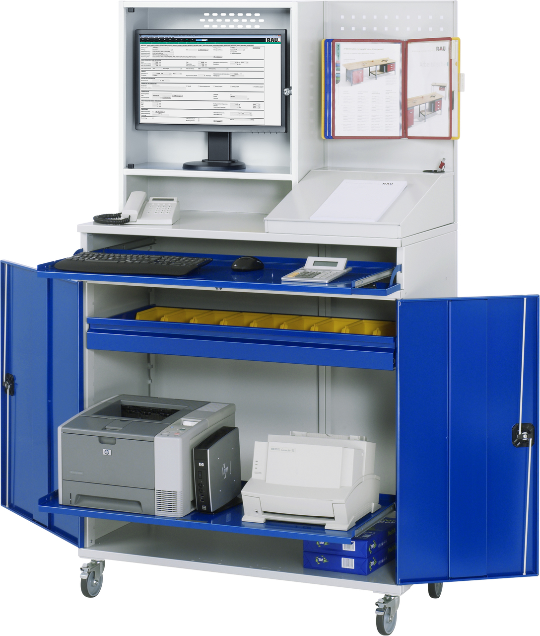 Computer-Schrank - Modell 69, B 1100 x T 520 x H 1860 mm