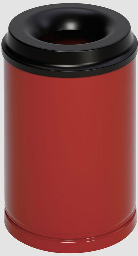 Papierkorb 15 Liter, RAL 3000 feuerrot, selbstlöschend
