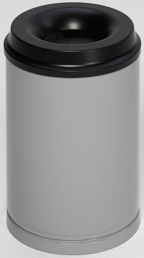 Papierkorb 15 Liter silber selbstlöschend