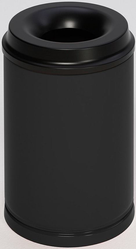 Papierkorb 15 Liter, RAL 9005 schwarz, selbstlöschend