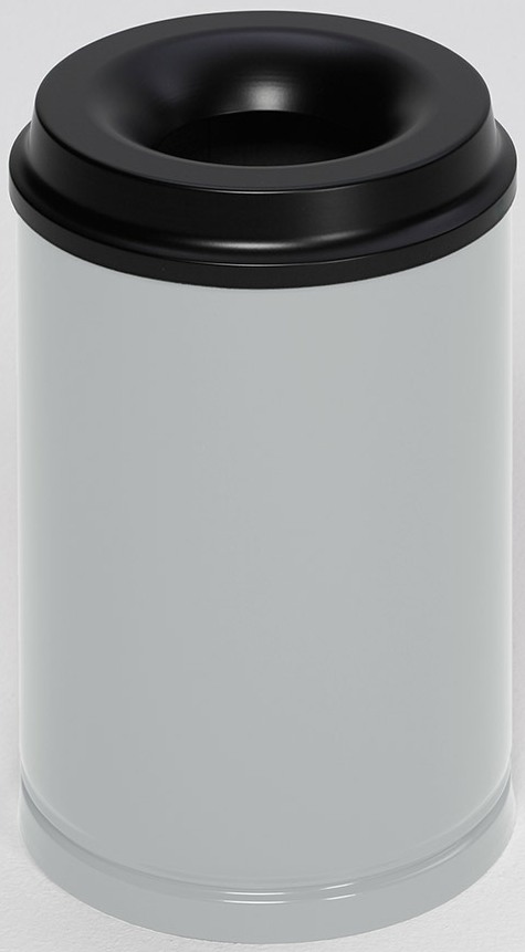 Papierkorb 15 Liter, RAL 7035 lichtgrau, selbstlöschend