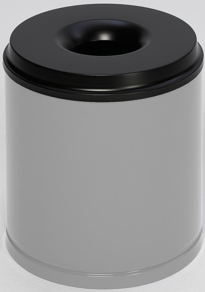 Papierkorb 30 Liter, silber, selbstlöschend