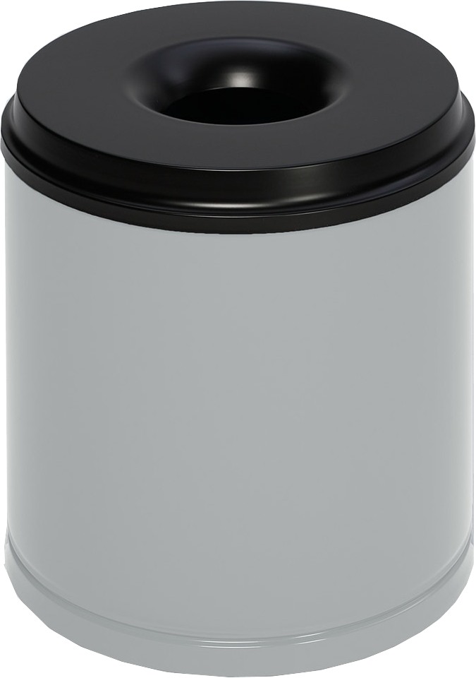 Papierkorb 30 Liter, RAL 7035 lichtgrau, selbstlöschend