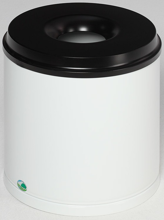 Papierkorb 30 Liter, RAL 9016 weiss, selbstlöschend