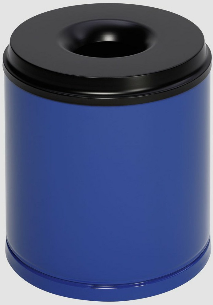 Papierkorb 30 Liter, RAL 5010 enzianblau, selbstlöschend