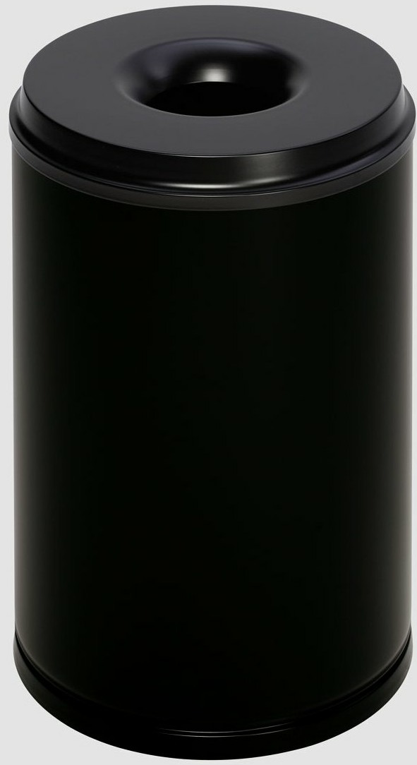 Papierkorb 50 Liter, RAL 9005 schwarz, selbstlöschend