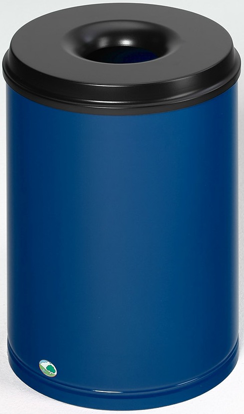 Papierkorb 50 Liter, RAL 5010 enzianblau, selbstlöschend