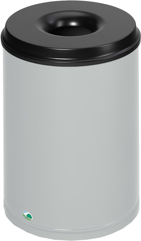 Papierkorb 50 Liter, RAL 7035 lichtgrau, selbstlöschend