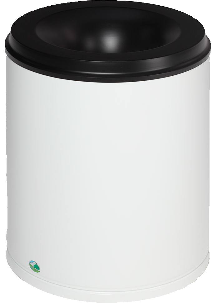 Papierkorb 80 Liter, RAL 9016 weiss, selbstlöschend