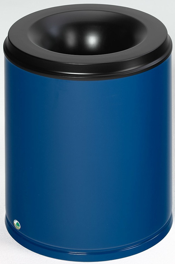Papierkorb 80 Liter, RAL 5010 enzianblau, selbstlöschend