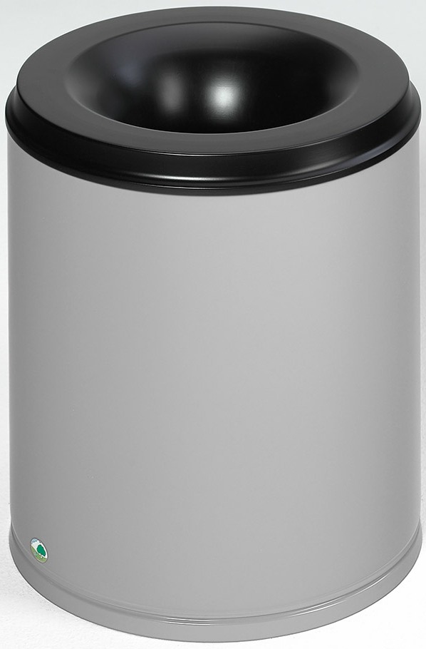 Papierkorb 80 Liter, silber, selbstlöschend