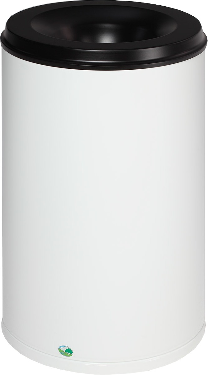 Papierkorb 110 Liter, RAL 9016 weiss, selbstlöschend