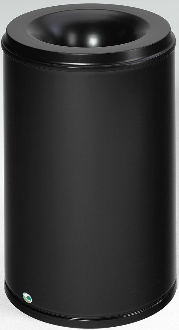 Papierkorb 110 Liter, RAL 9005 schwarz, selbstlöschend
