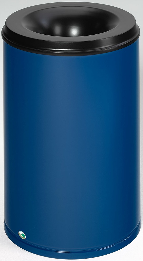 Papierkorb 110 Liter, RAL 5010 enzianblau, selbstlöschend