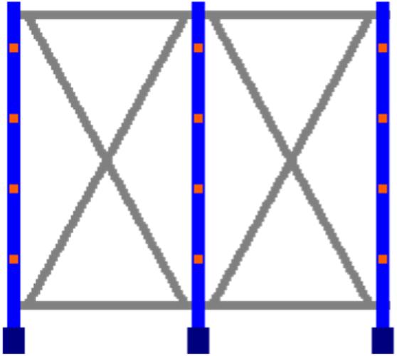 Kragarmregal einseitig, 2 Felder, Höhe 2000 mm, Armtiefe 400-700 mm