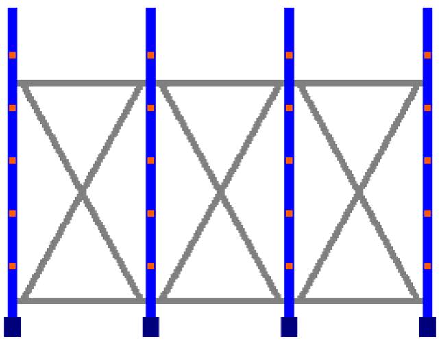 Kragarmregal einseitig, 3 Felder, Höhe 2500 mm, Armtiefe 400-700 mm
