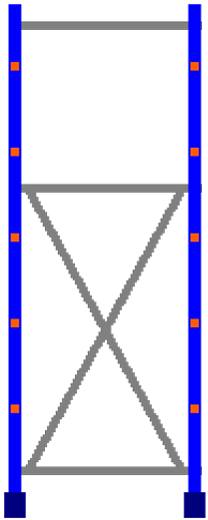 Kragarmregal doppelseitig, 1 Feld, Höhe 3000 mm, Armtiefe 2x400-700 mm